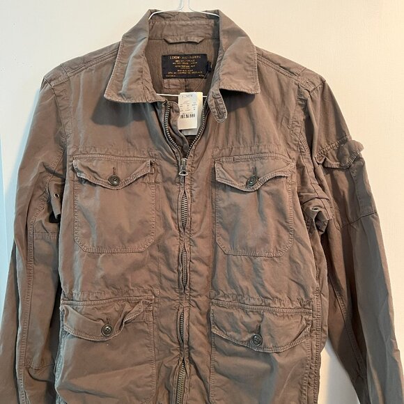 NEW. JCrew military grade zipper jacket. Sz M. Taupe. 100% cotton. - Picture 1 of 3